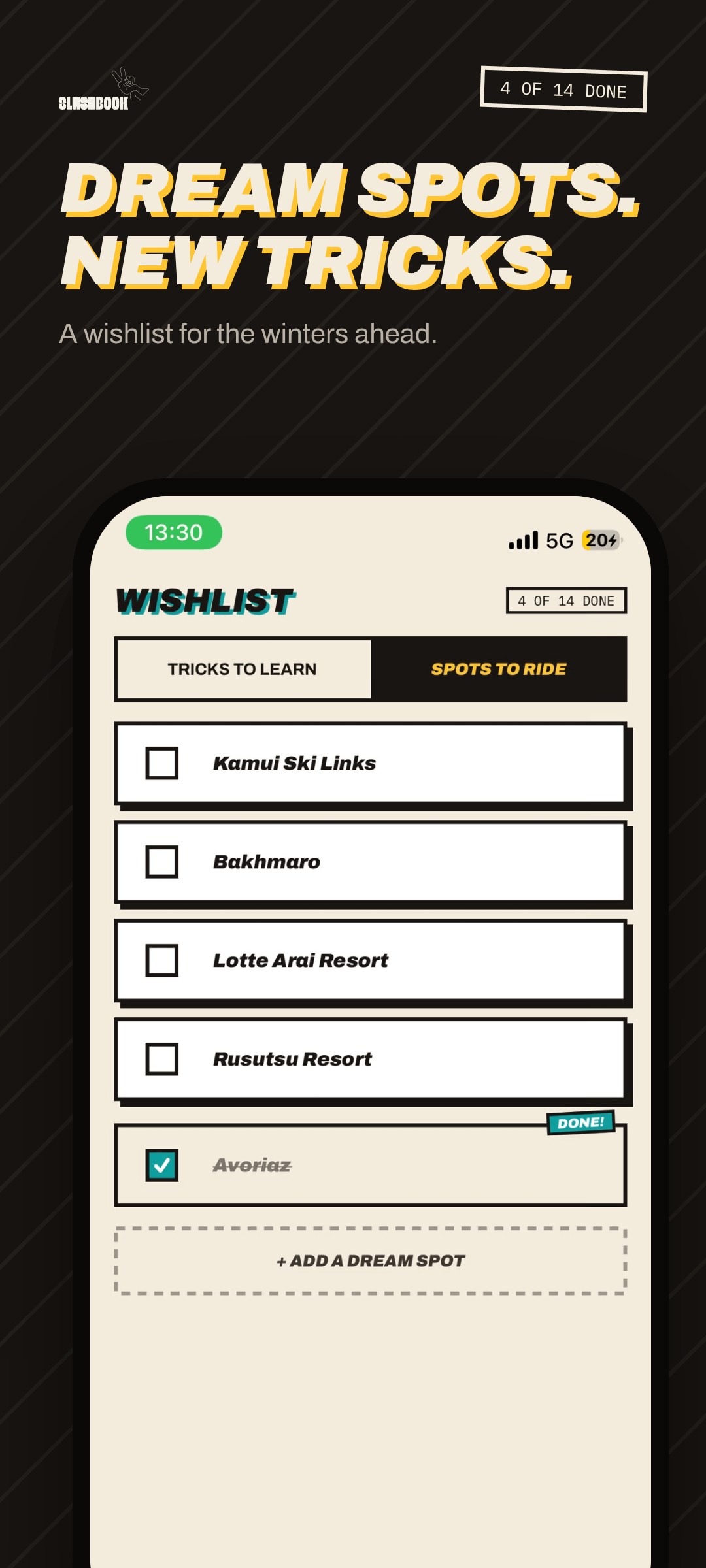 Dream spots, new tricks — wishlist of spots to ride and tricks to learn